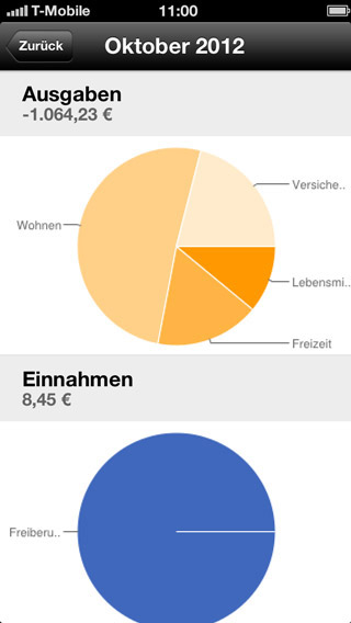 Budgetauswertung nach Kategorien